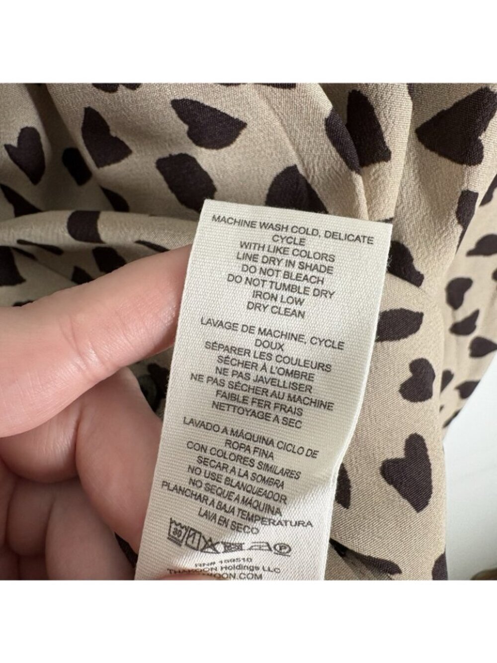 Thakoon Women M AL Beige Combo Long Sleeve Animal Printed Smocked Top NWT - Picture 14 of 15